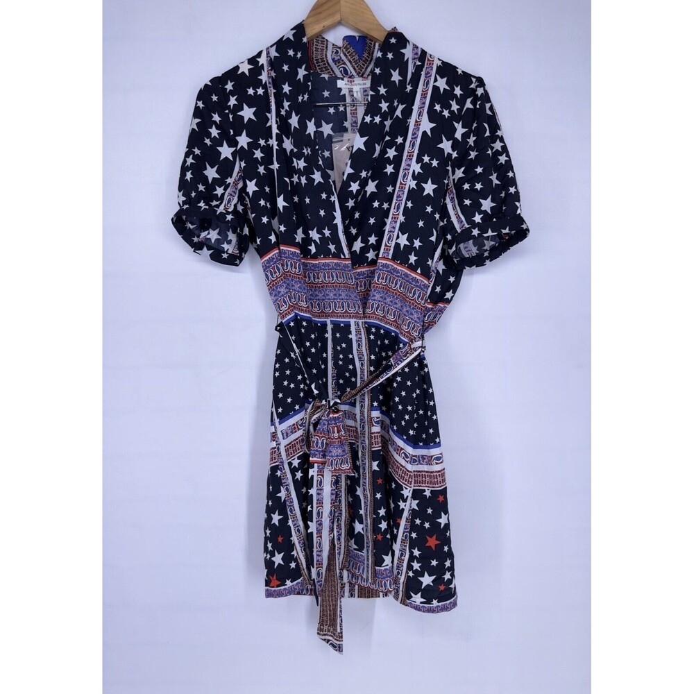 Avec Les Filles Stars & Stripes Midi Wrap Dress America Combo Size‎ Medium NEW